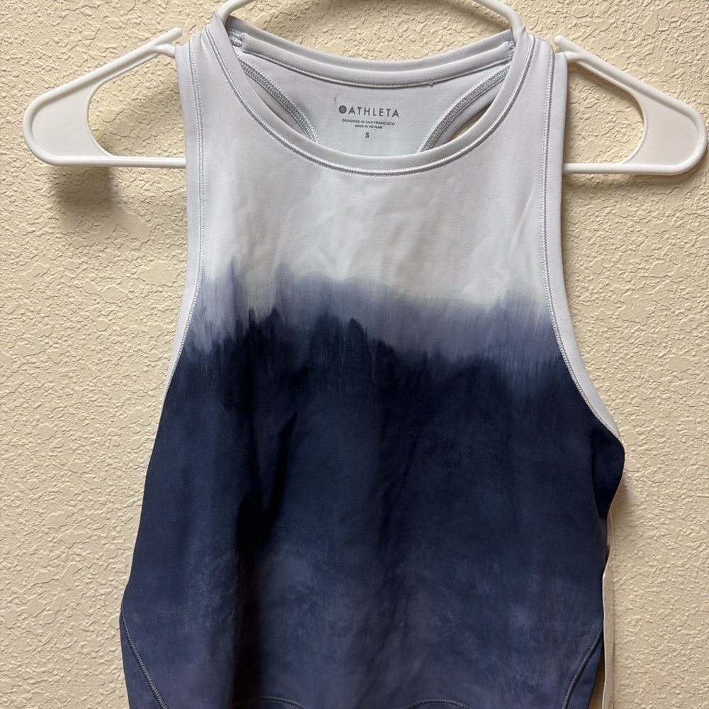 Athleta Ombre Navy and White Tank Top